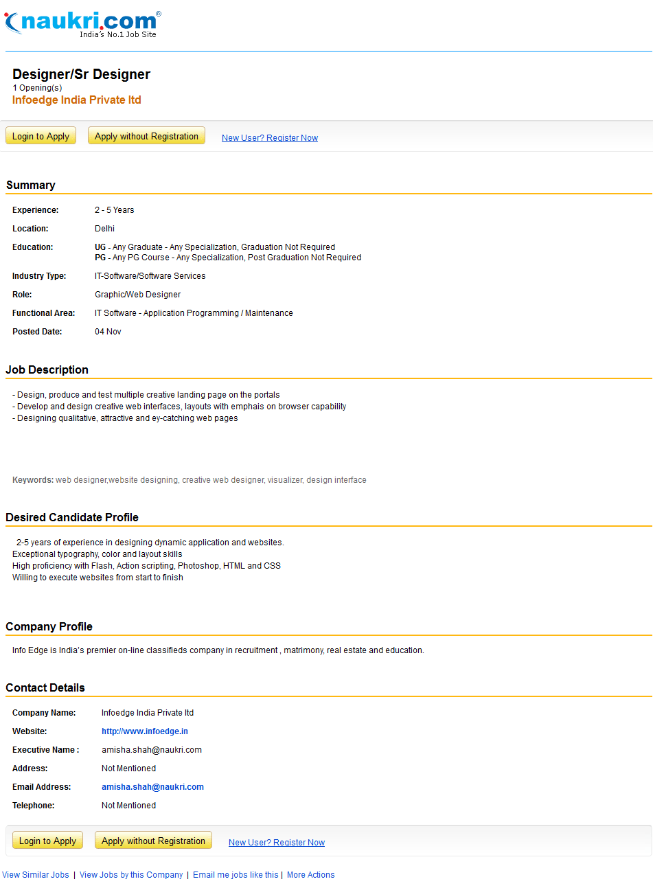 Job posting package resume search