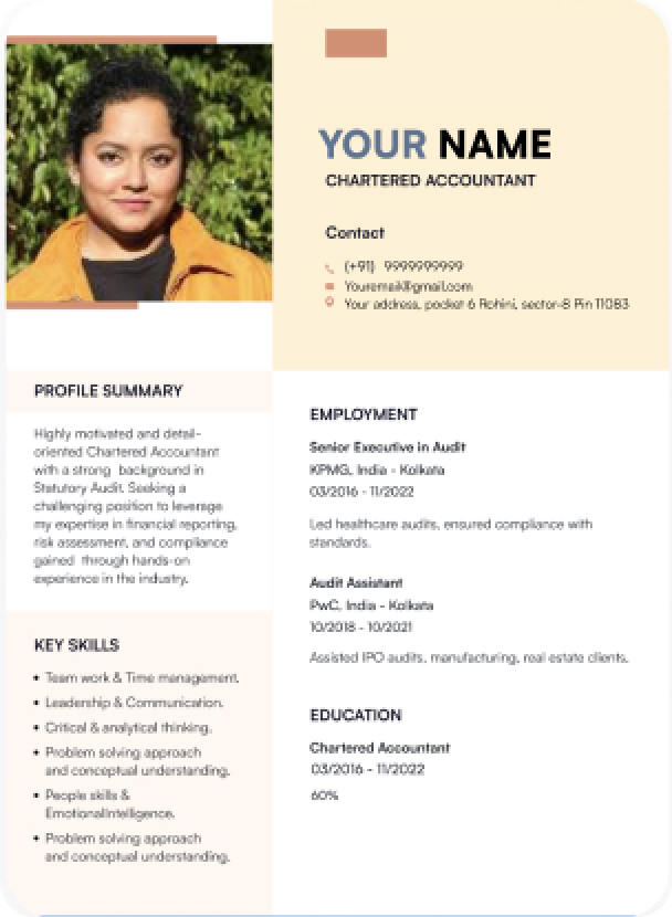 Build a professional resume in minutes!