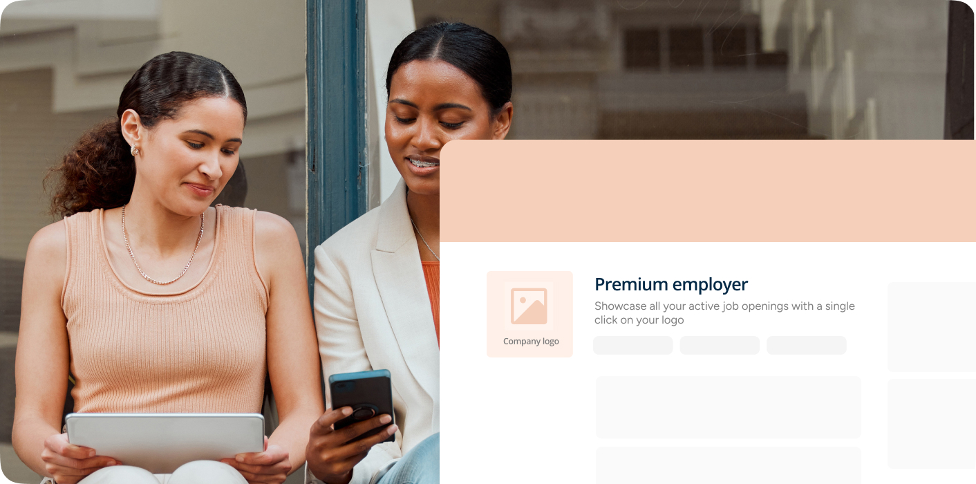 Illustration of premium employer job listings and applications