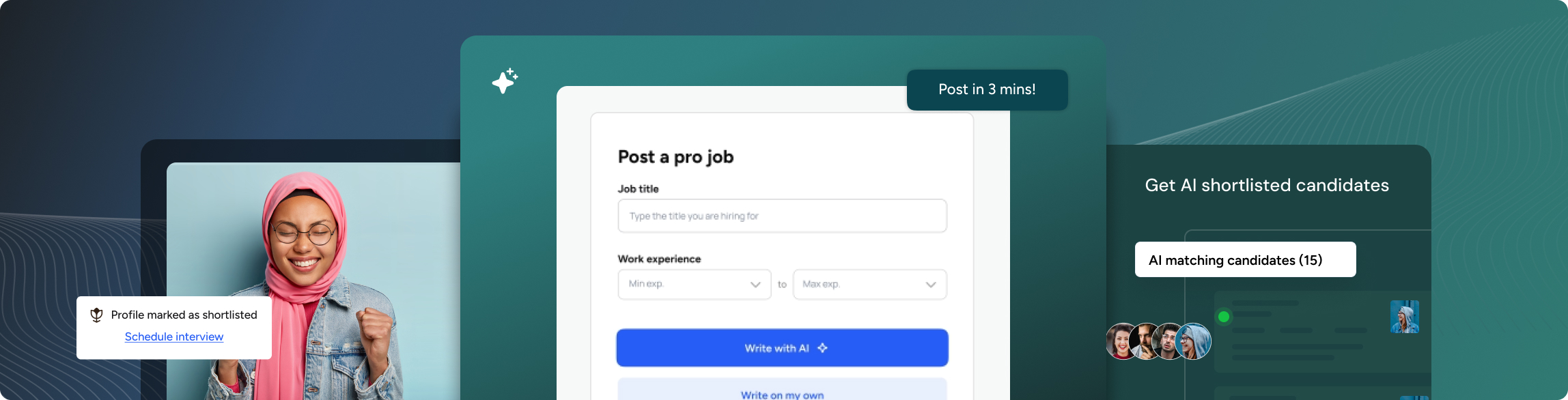 Illustration of fast AI-assisted job posting
